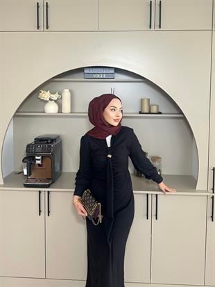 Oscar Keten Elbise Siyah