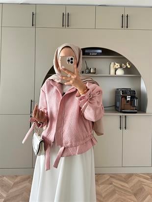 Oslo Jakar Ceket Pudra