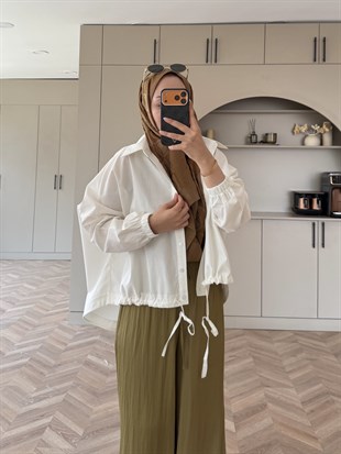 Mireya Bağlama Detaylı Gömlek Beyaz (4530)