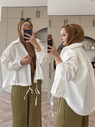 Mireya Bağlama Detaylı Gömlek Beyaz (4530)
