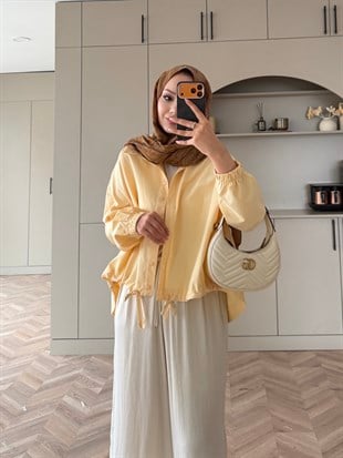 Oversize Büzgülü Gömlek Butteryellow (4530)