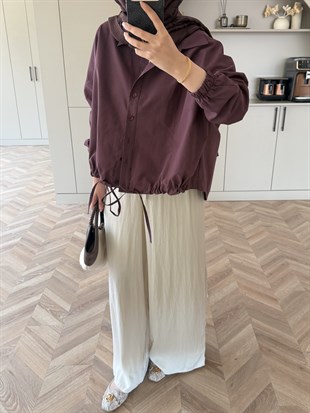Mireya Bağlama Detaylı Gömlek Mürdüm (4530)