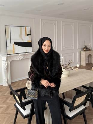 Owen Kürklü Leopar Kaban Kahve