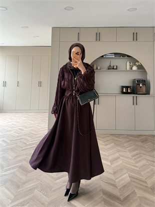 Paris Büzgülü Etekli Takım Mürdüm (2014)