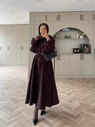 Paris Büzgülü Etekli Takım Mürdüm (2014)