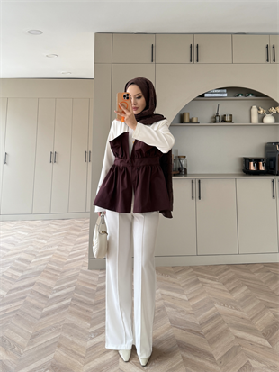 Pavel Korsaj Detaylı Pantolonlu Takım Mürdüm (26035) 