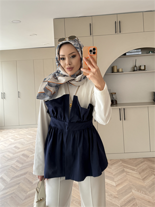 Pavel Korsaj Detaylı Pantolonlu Takım Lacivert (26035)