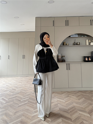 Pavel Korsaj Detaylı Pantolonlu Takım Siyah (26035)