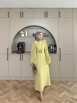 Pearls Elbise Yağ Yeşili