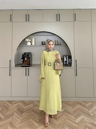 Pearls Elbise Yağ Yeşili