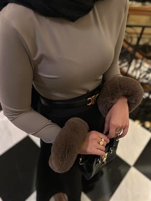  Peluş Kollu Çıtçıtlı Body Vizon