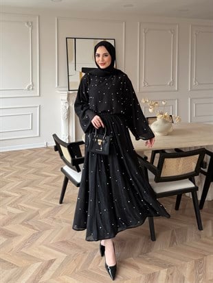 Pera İncili Etekli Takım Siyah (5760)