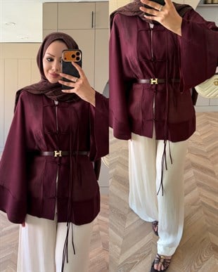 Peri Kimono Ceket Bordo (2366)