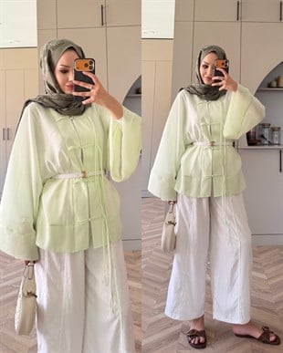 Peri Kimono Ceket Çağla Yeşili (2366)