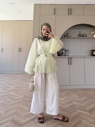 Peri Kimono Ceket Çağla Yeşili (2366)