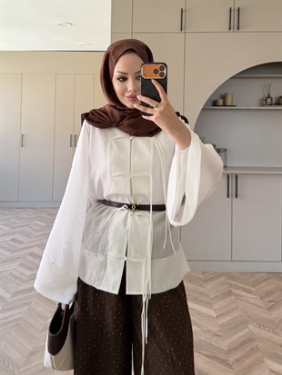 Peri Kimono Ceket Ekru (2366)