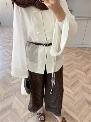 Peri Kimono Ceket Ekru (2366)