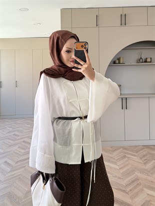 Peri Kimono Ceket Ekru (2366)