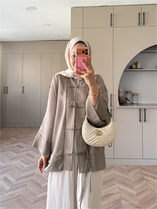 Peri Kimono Ceket Gri (2366)