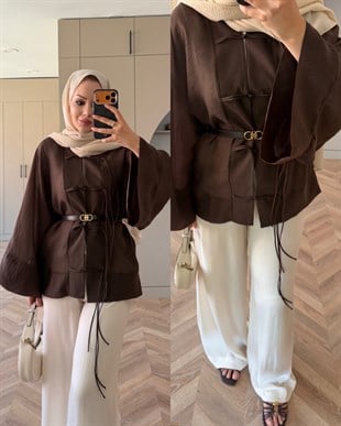 Peri Kimono Ceket Kahve (2366)
