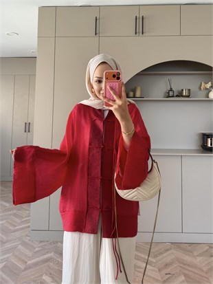 Peri Kimono Ceket Kırmızı (2366)