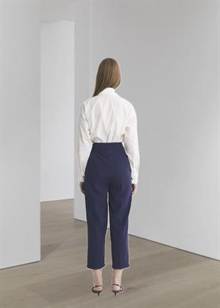 Pileli Pantolon Lacivert