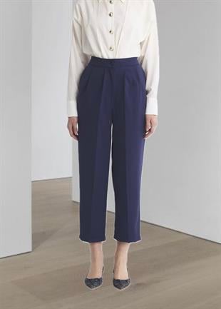 Pileli Pantolon Lacivert