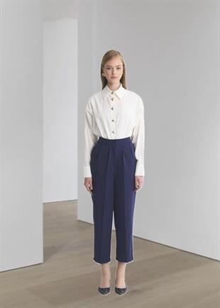 Pileli Pantolon Lacivert