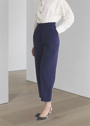 Pileli Pantolon Lacivert