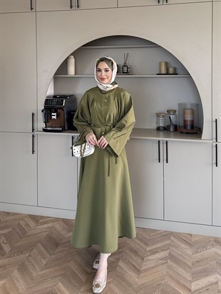 Plato Asimetrik Etekli Takım Haki (8029)