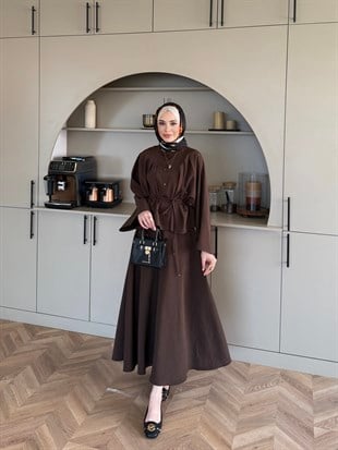 Plato Asimetrik Etekli Takım Kahve (8029)