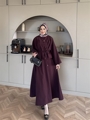 Plato Asimetrik Etekli Takım Mürdüm (8029) 