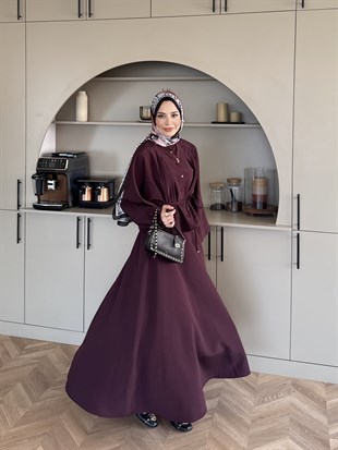 Plato Asimetrik Etekli Takım Mürdüm (8029) 