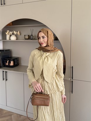 Poem Bağlama Detaylı Etek Takım Butter Yellow (8505)
