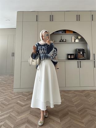 Pola Balon Kol Kazak Mavi