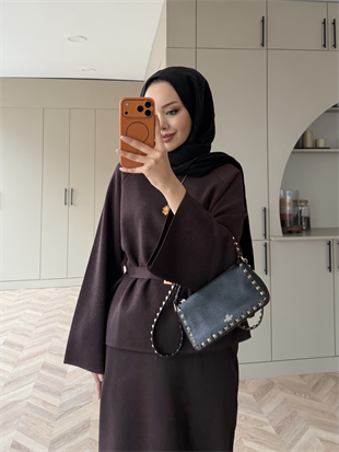 Simli TRiko Etekli Takım Acı Kahve