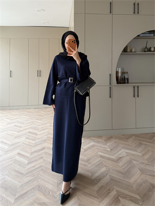 Simli Triko Etekli Takım Lacivert