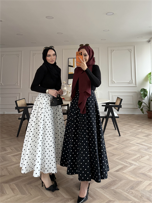 Puantiyeli Etek Beyaz (4414)