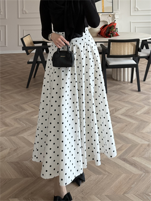 Puantiyeli Etek Beyaz (4414)