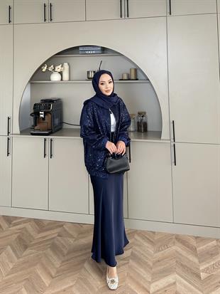 Pullu Bomber Ceket Lacivert