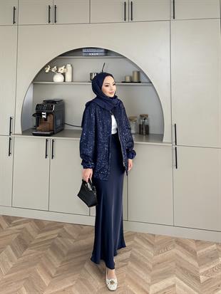 Pullu Bomber Ceket Lacivert