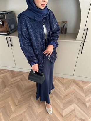 Pullu Bomber Ceket Lacivert