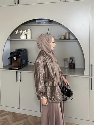 Pullu Bomber Ceket Vizon