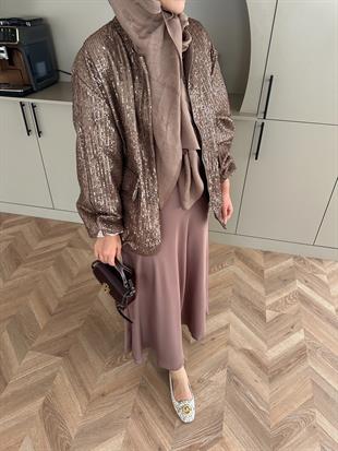 Pullu Bomber Ceket Vizon