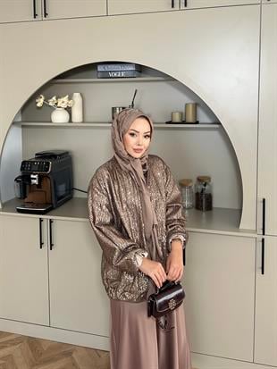 Pullu Bomber Ceket Vizon