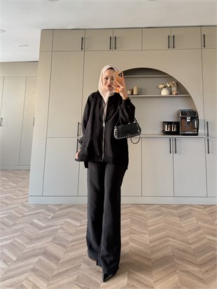 Pulp Bomber Pantolonlu Takım Siyah (4582)