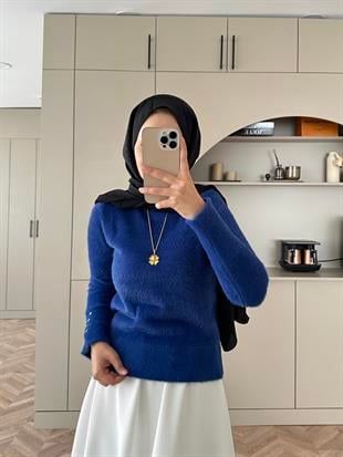 Pure Angora Kazak Saks Mavisi