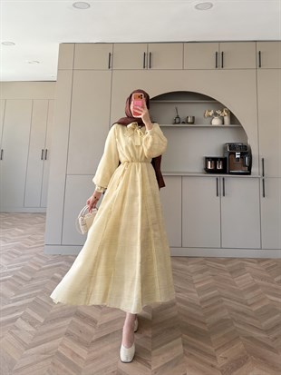 Raven Bağlama Detaylı Elbise Butteryellow (4544)