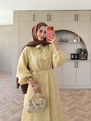 Raven Bağlama Detaylı Elbise Butteryellow (4544)