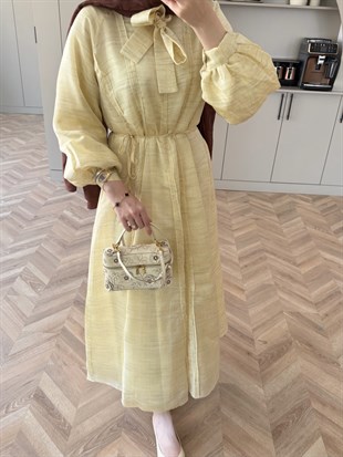 Raven Bağlama Detaylı Elbise Butteryellow (4544)